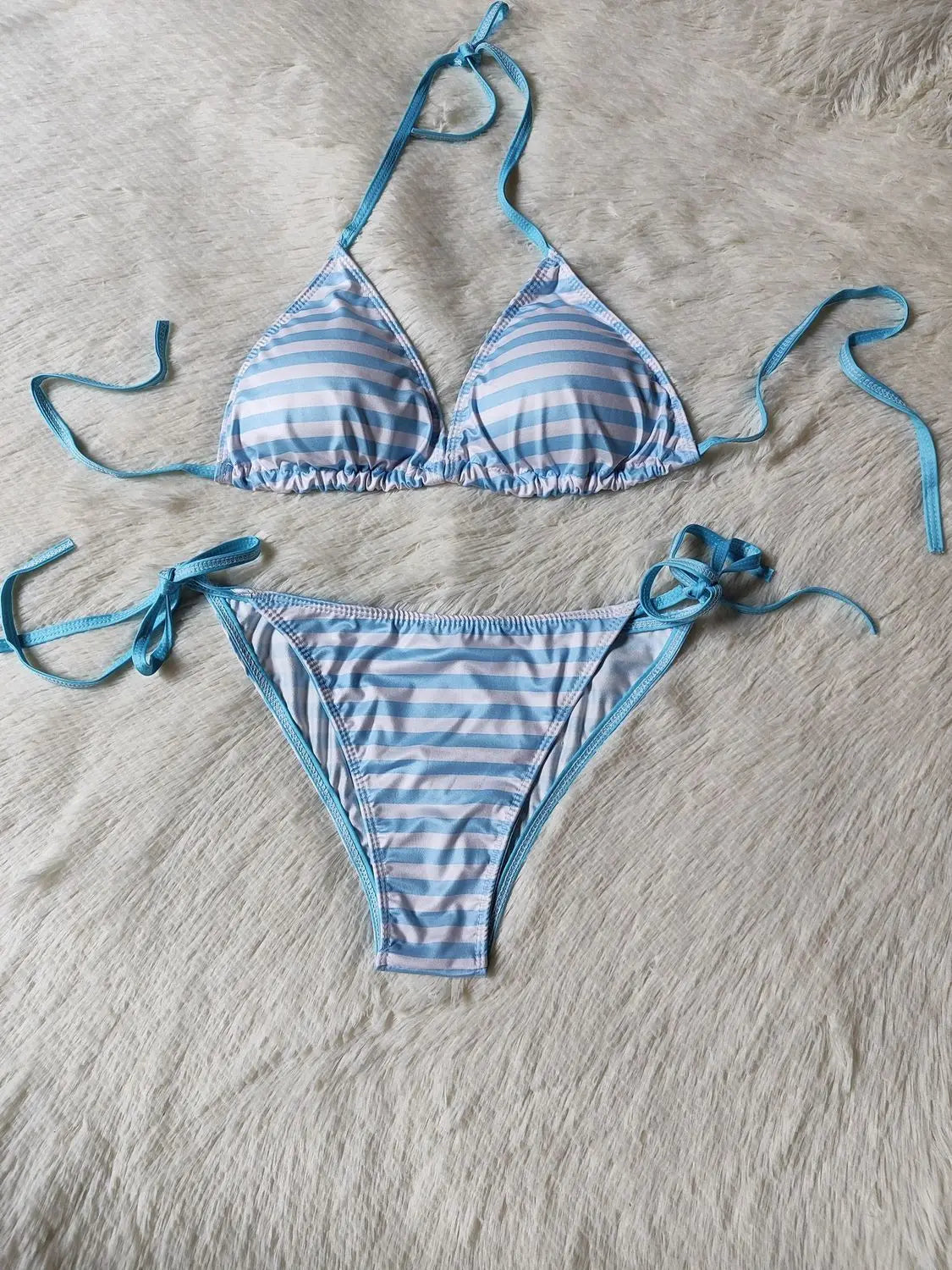 Sweet Bikini Mujer Micro Beach Wear Bikini Swimsuits Two-piece Women Triangle Swimwear Stripe Bathing Suit Women Clothing 2026