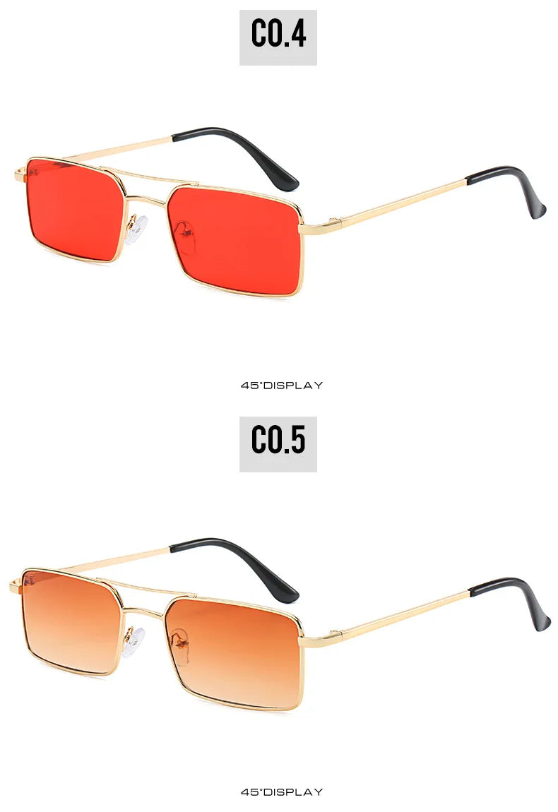 Clearance Metal Vintage Sunglasses Women  Men Luxury Brand Double Bridge Glasses Women Designer Eyewear Men Oculos De Sol BAZAARHUBO