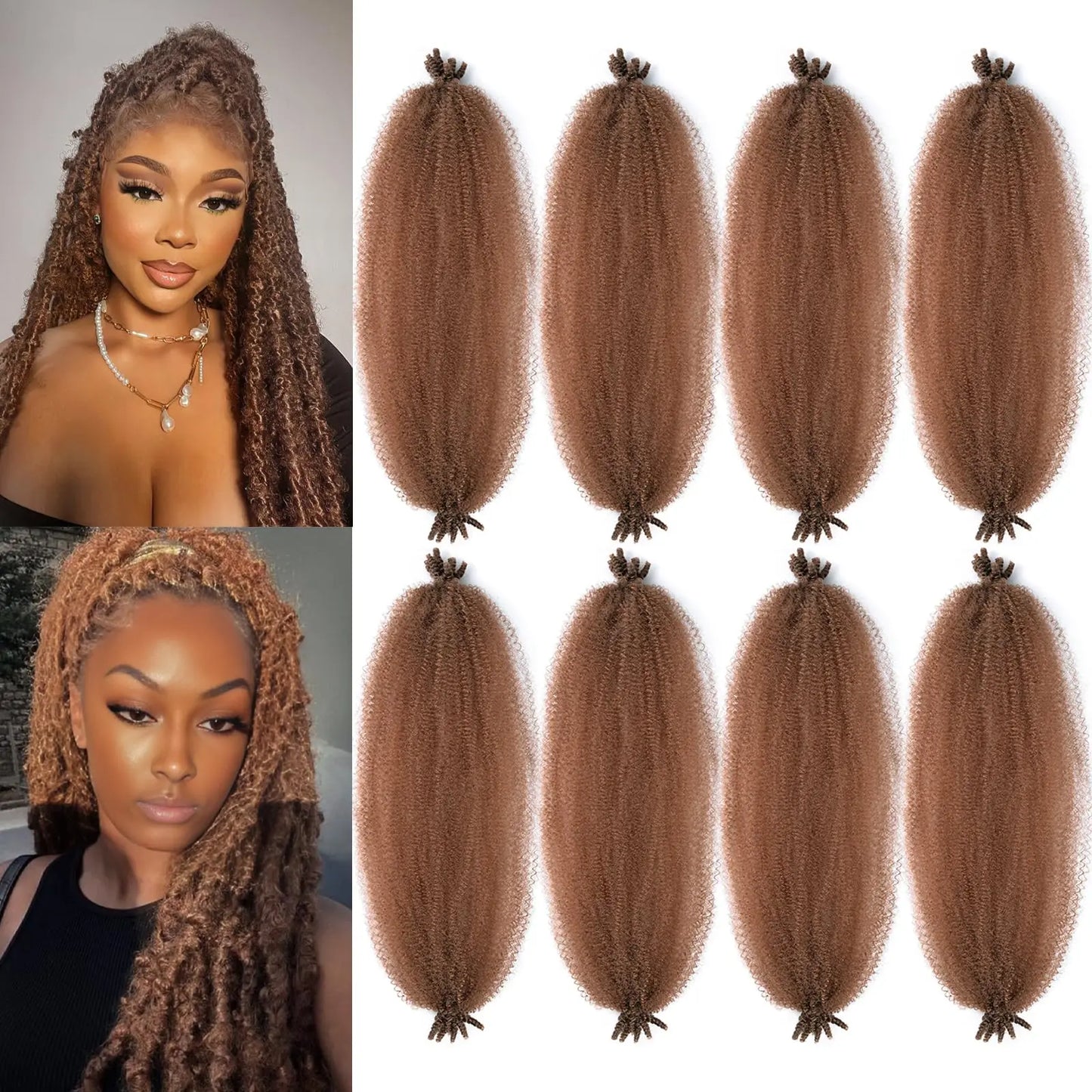 Pre-Separated Springy Afro Twist Hair Suitable for Damaged Soft Locs Synthetic Marley Twist Braiding Hair for Black Wome