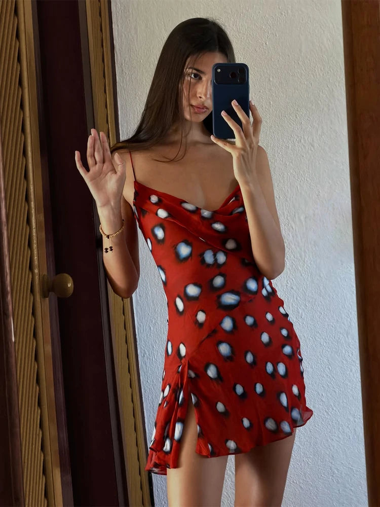 Retro Polka Dot Sling Maxi Dress Woman Sexy U-neck Sleeveless Waist-cinching Bodycon Dresses 2026 Summer Party Vacation Robes