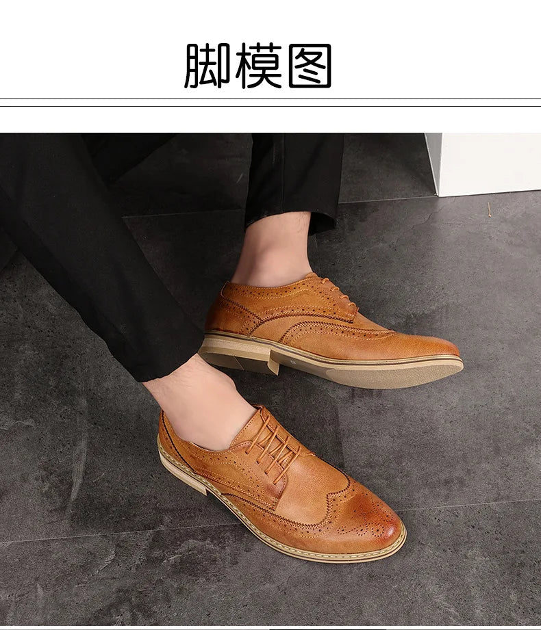 Mens Dress Shoes Breathable Business Formal Oxford Shoes for Wedding Stylist Leather Shoes