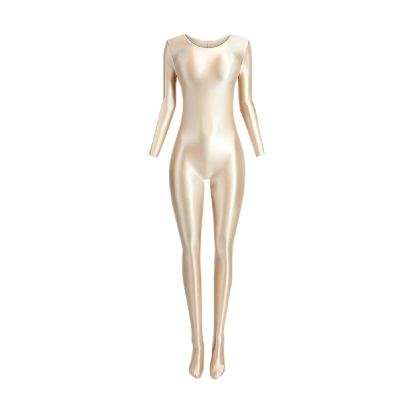 Women's Sexy Jumpsuits Long Sleeves Shapping Bodysuit Tight Elastic Oil Glossy Candy Color Unisex Leotard Exotic Club Clothing