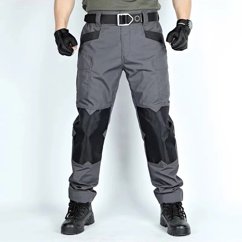 Men's Loose Training Pants Tactical Work Pants Men Cargo Trousers Multi-pocket Waterproof Pant Outdoor Workwear Hiking Trousers