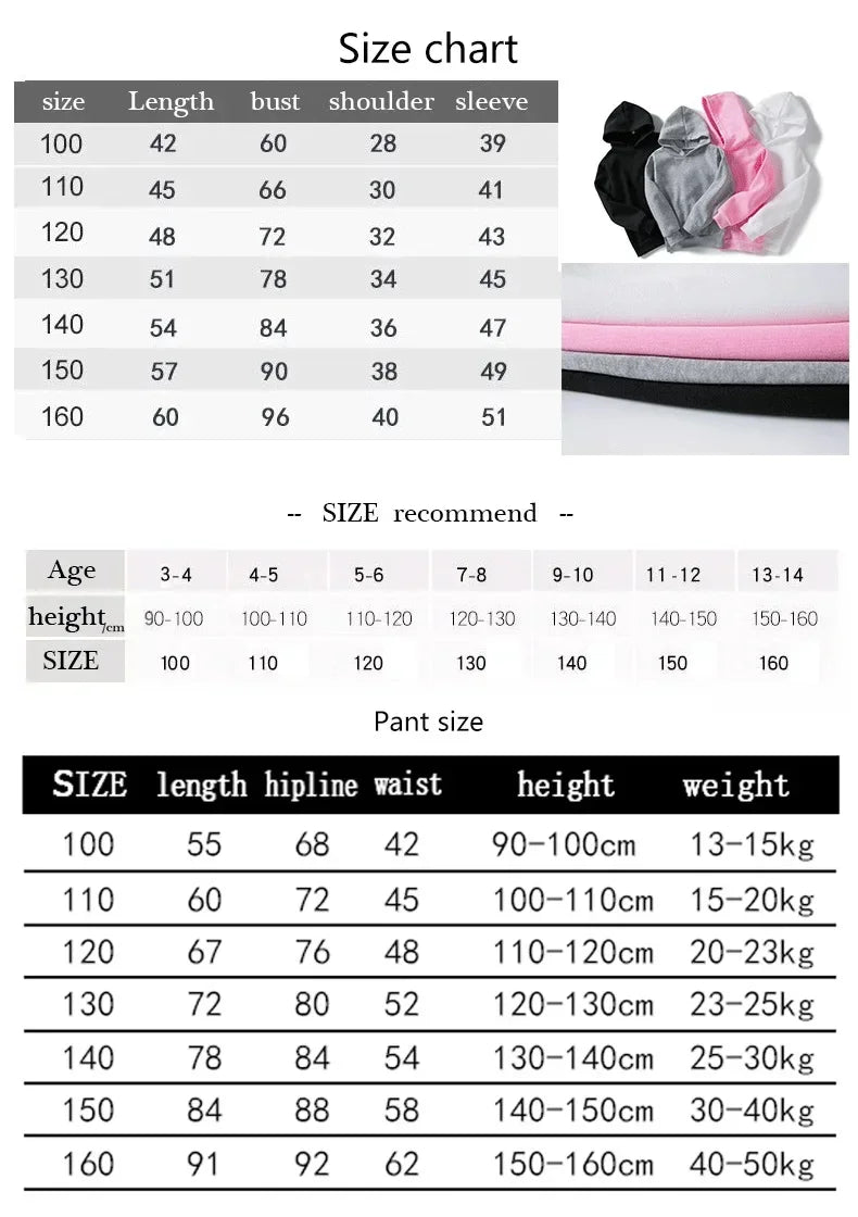 Casual Spring Autumn 2pcs Hoodie+jogging Pants Kids NASA Fashion Tracksuits 3-13 Years Boys Girls Trend Outfits Children Clothes