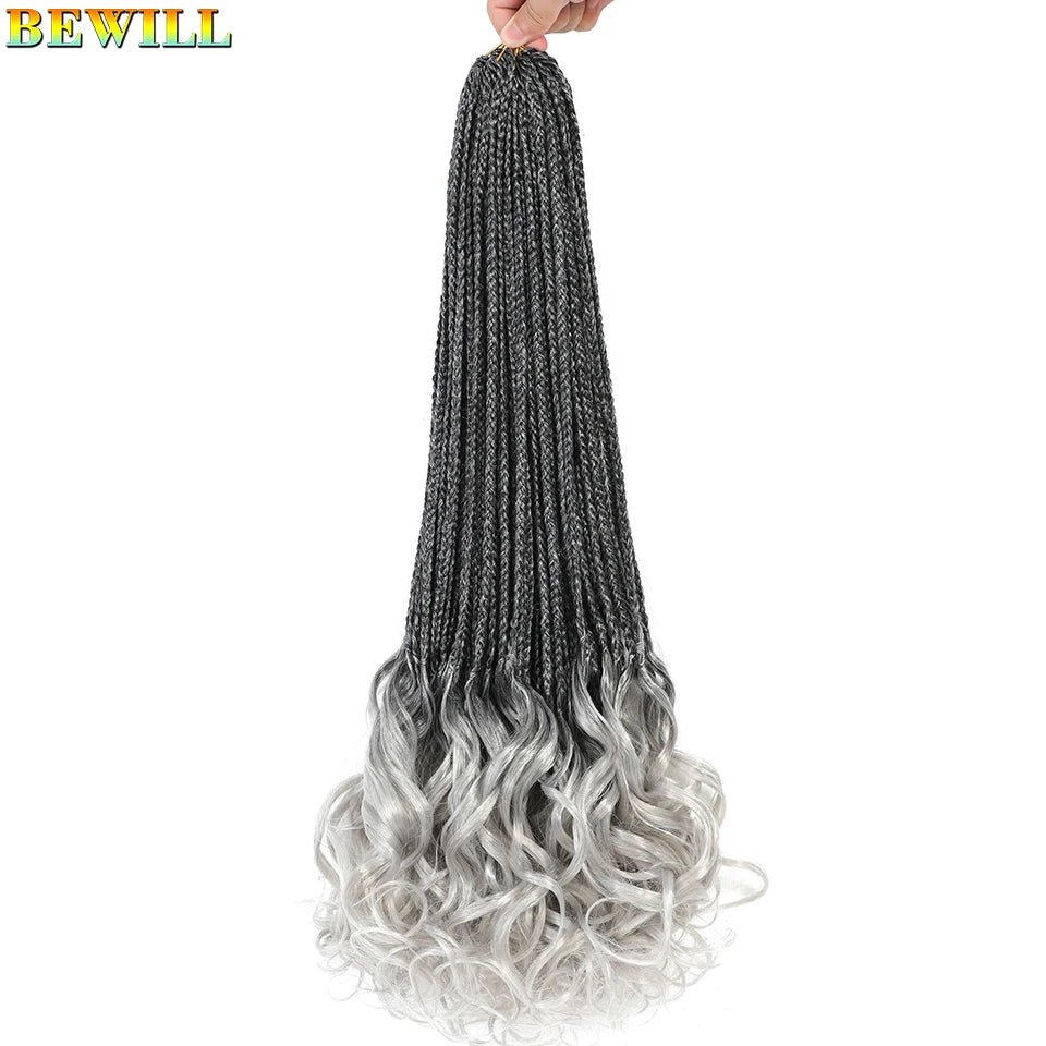 14 18 24 Inch French Curl Crochet Braids Boho Goddess French Curl Box Braids Crochet Hair Synthetic French Curly Braiding Hair