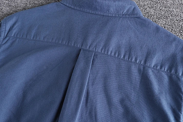 Washed Oxford fabric base simple pocket long sleeve shirt men's casual jacket