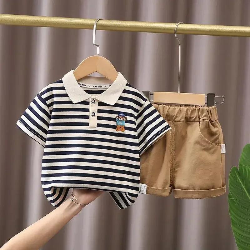 DIIMUU Summer Fashion Baby Boy Clothes Sets T-shirt + Pants 1-4T Toddler Casual Clothing Suits Children Kids Boys Outfits Suit