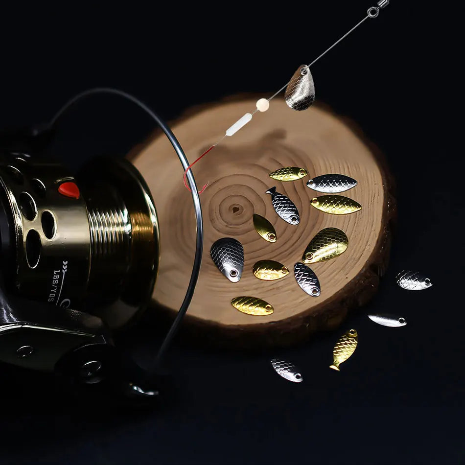 MNFT 50Pcs/lot Fishing Lure Metal Copper Blades Fish Scale Blade Spinner Rings Blade DIY Fishing Lure Hard Baits Accessories