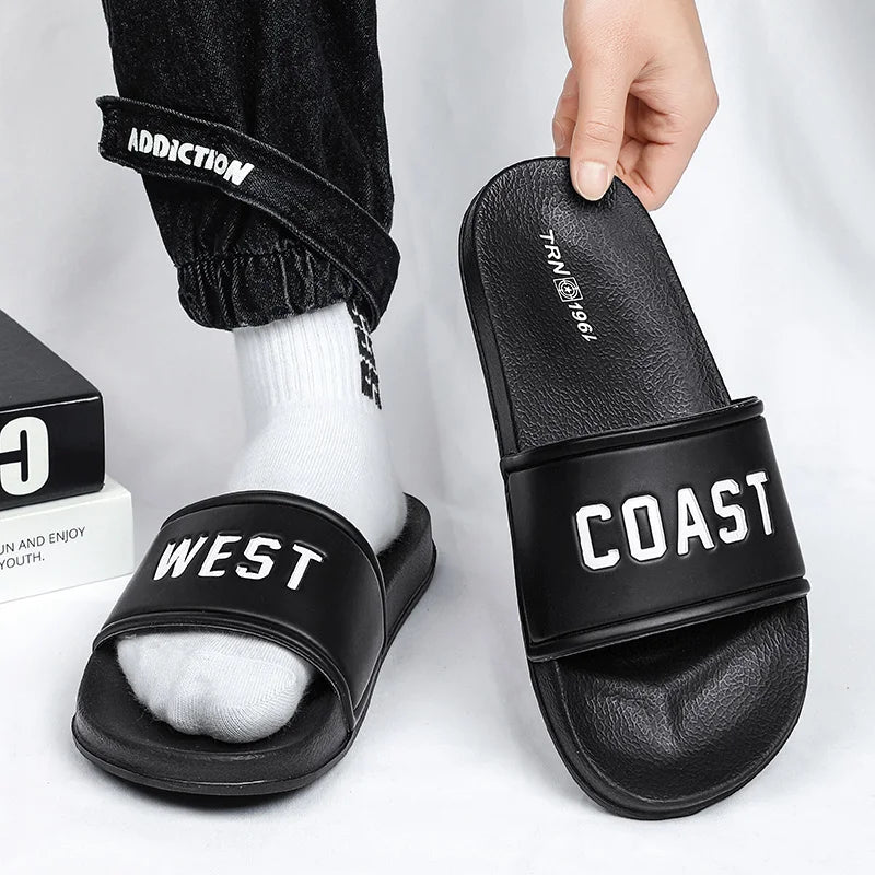 Summer Men Slippers Indoor Home Slides Bathroom Shoes Outdoor Garden Shoes Massage Clogs Male Beach Slippers Flip-Flops Mules 48