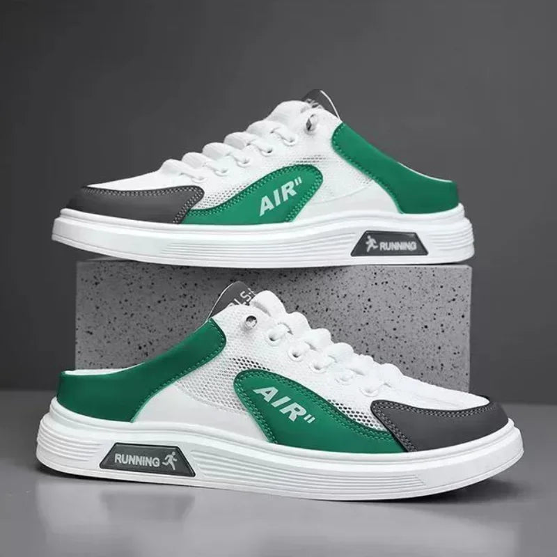 Men's Half Slipper Slip-on Man Casual Fisherman Shoes Breathable Mesh Platform Shoes Soft Bottom Sneakers Comfortable Men Shoes