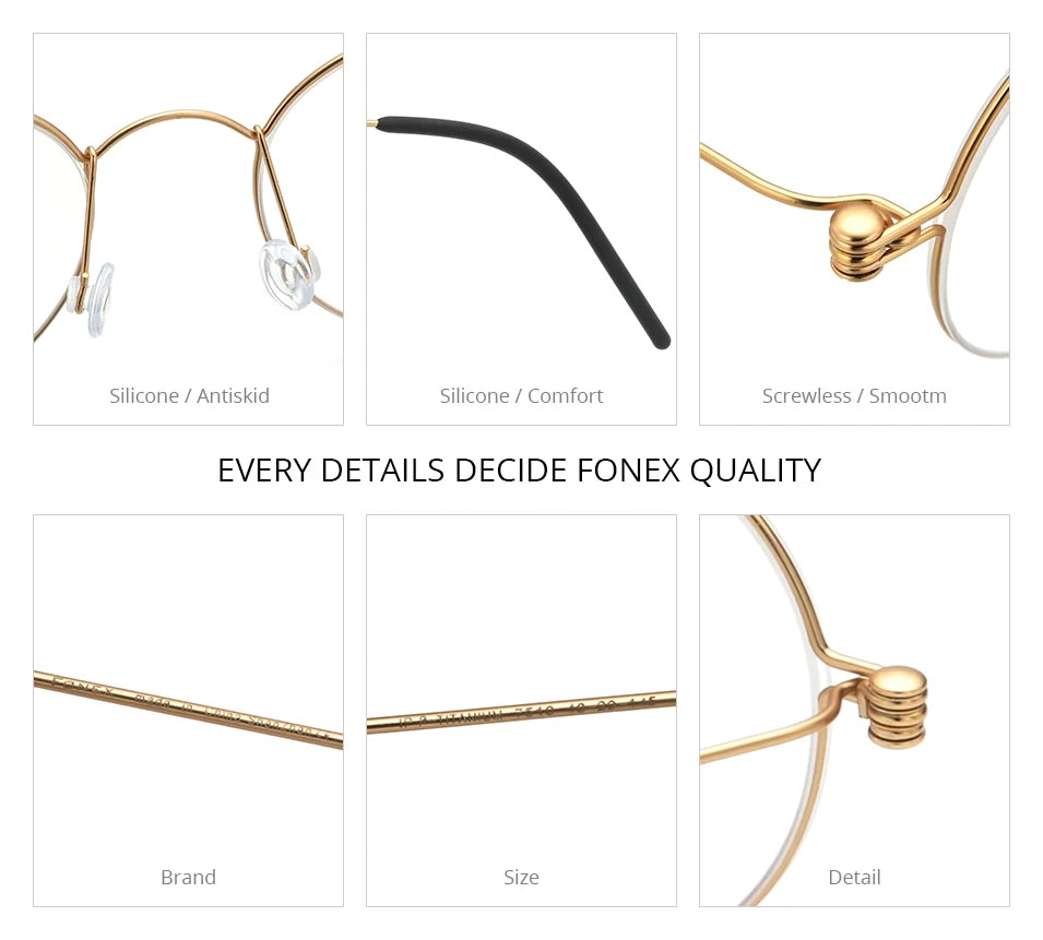 FONEX B Titanium Glasses Frame Women Brand Design Eyeglasses Men Korean Denmark Ultralight-Weight Morten Screwless Eyewear 7510 BAZAARHUBO