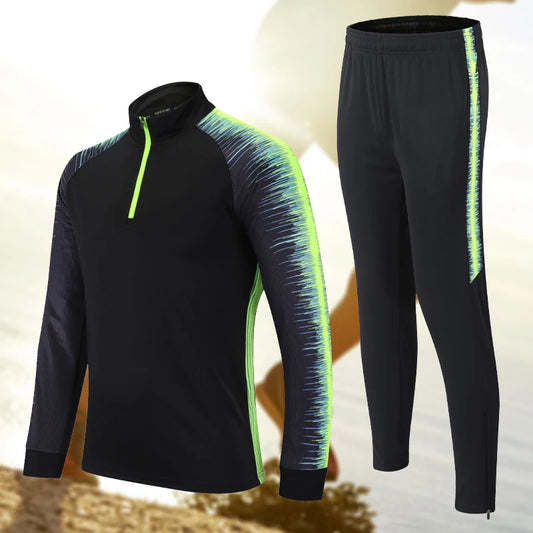 Men's Sports Set Running Gym Autumn Long Jerseys Pants Print Quick Dry Jogging Sportswear Basketball Uniform Training Tracksuit