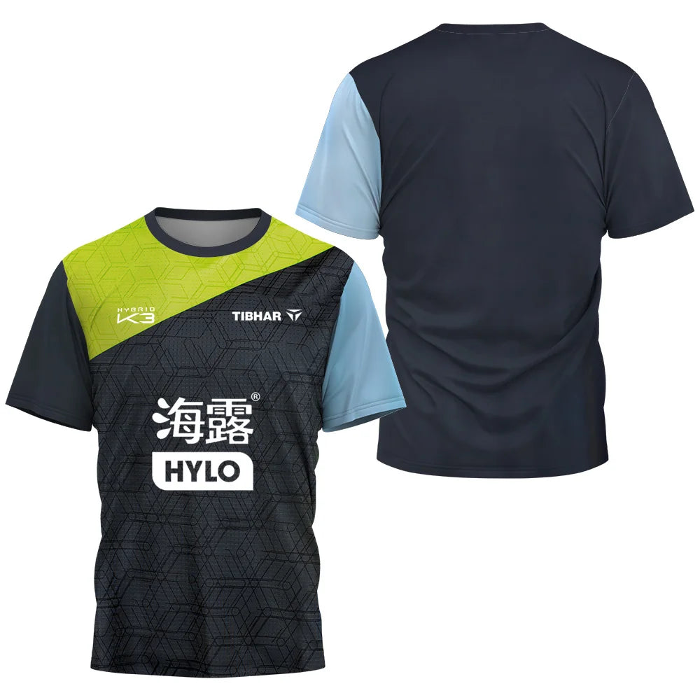 2024 Singapore Felix Lebrun League Clothing Men's Table Tennis T-Shirt Quick Drying Breathable Short Sleeve Men's Tennis T-Shirt