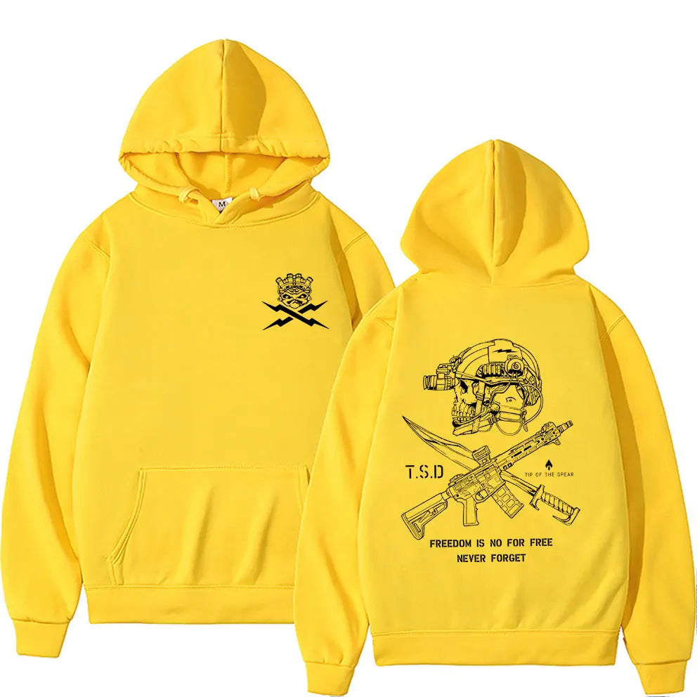 2025 Cool Sparta X-ray Tactical Skull Print Men Women Hooded Sweatshirt Autumn Winter Daily Outdoor Casual Loose Warm Sportswear BAZAARHUBO