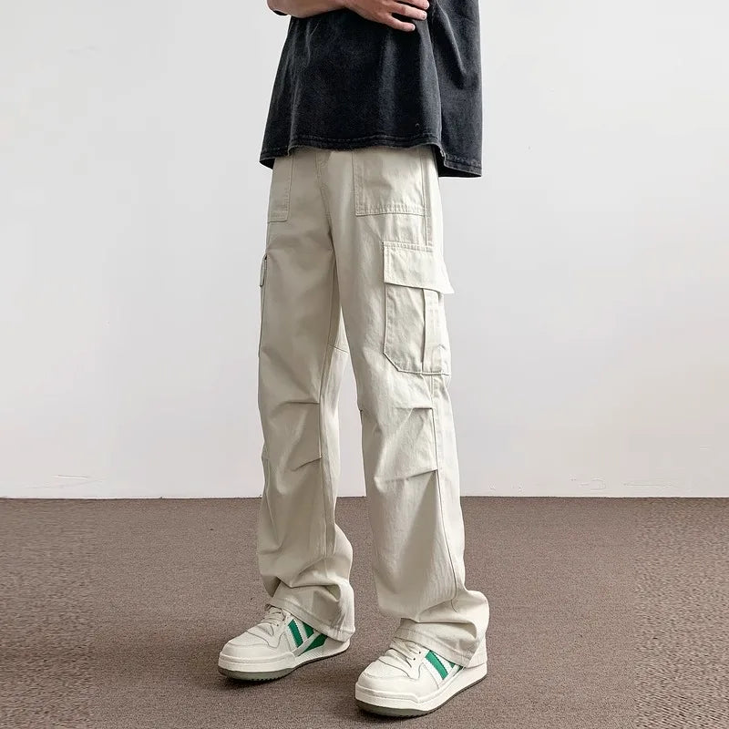 Pants Men's Trendy American Paratrooper Overalls Men's Summer Casual Handsome Outdoor Loose Straight