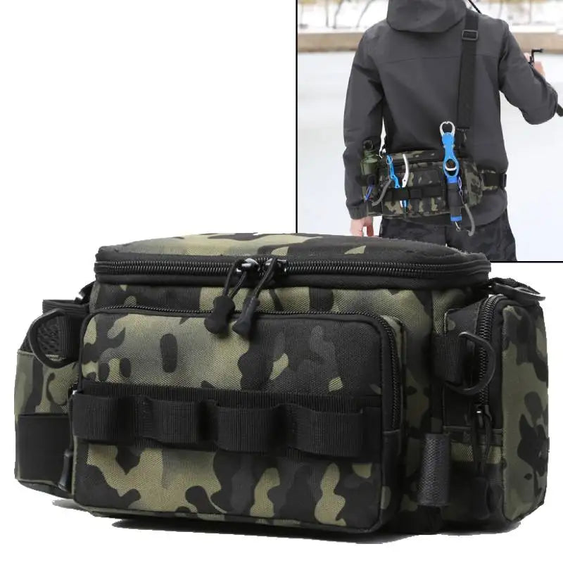 Fishing Tackle Bags Waist Fanny Pack Fishing Lures Line Box Utility Storage Accessories Outdoor Camping Shoulder Crossbody Bag