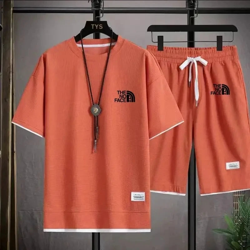 Summer Men's Set Fashionable Sportswear Men's Short Sleeved T-Shirt  Sports Shorts Set Men's Casual Men's Clothing Men's Jogging