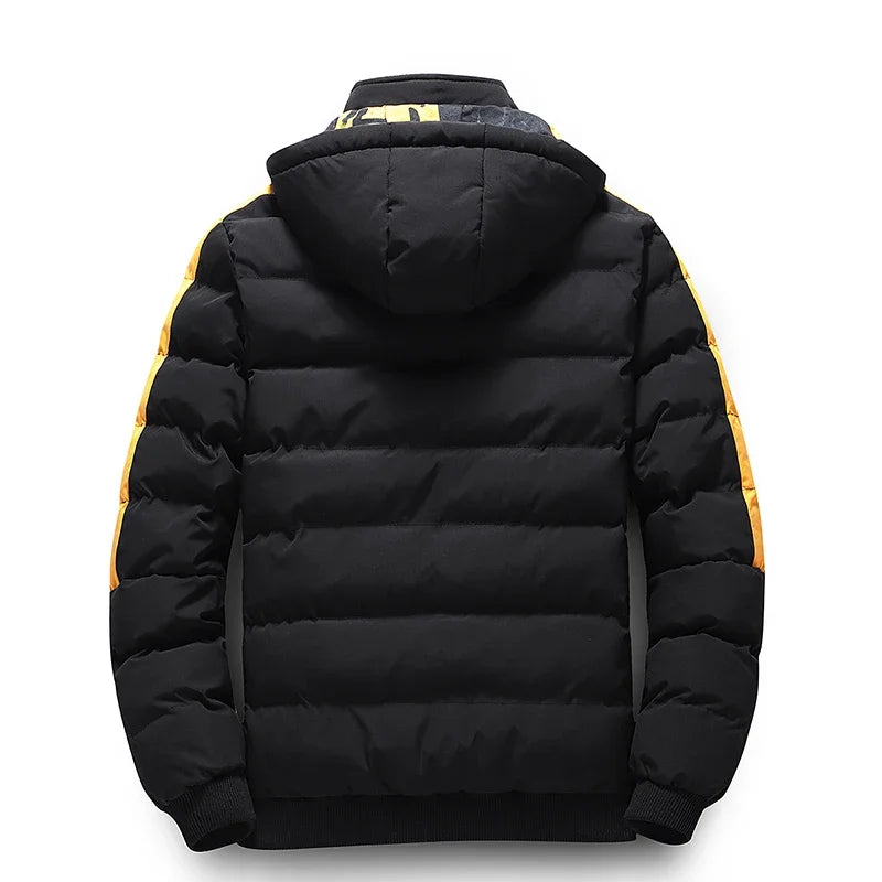 Men Autumn Winter Jacket Brand Warm Comfortable Down Jacket Removable Hat Double Sided Outerwear Men's New Cotton Padded Parkas