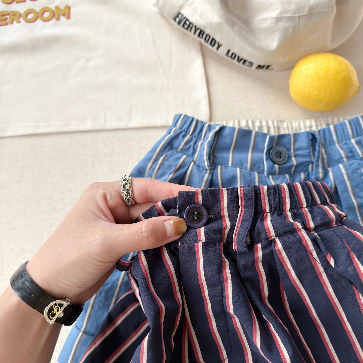 2026 Summer New Children Casual Striped Shorts Boys Girls Loose Shorts Thin Cotton Toddler Pants Fashion Kids Clothes