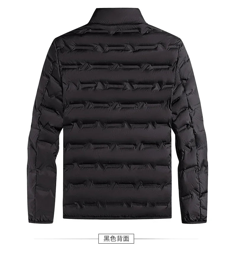 CHUJIE Winter white down jacket men's graphene self heating windproof pleated down jacket stand collar casual warm down jacket
