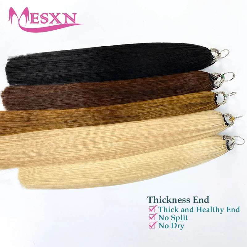 MESXN Double line New Feather hair extensions 100% Human Hair Real Natural Hair Comfortable and Invisible Brown Blonde 613