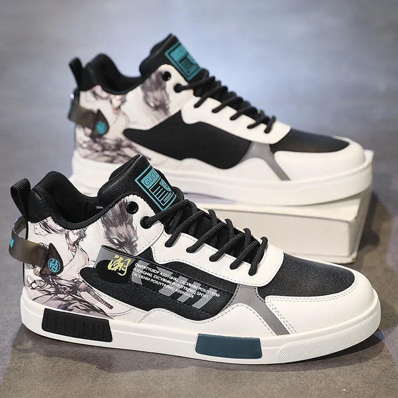 Men Running Shoes High Top Anime Shoes Comfortable Casual Sneakers Men Skateboard Big Size Tenis Masculino Footwear Male