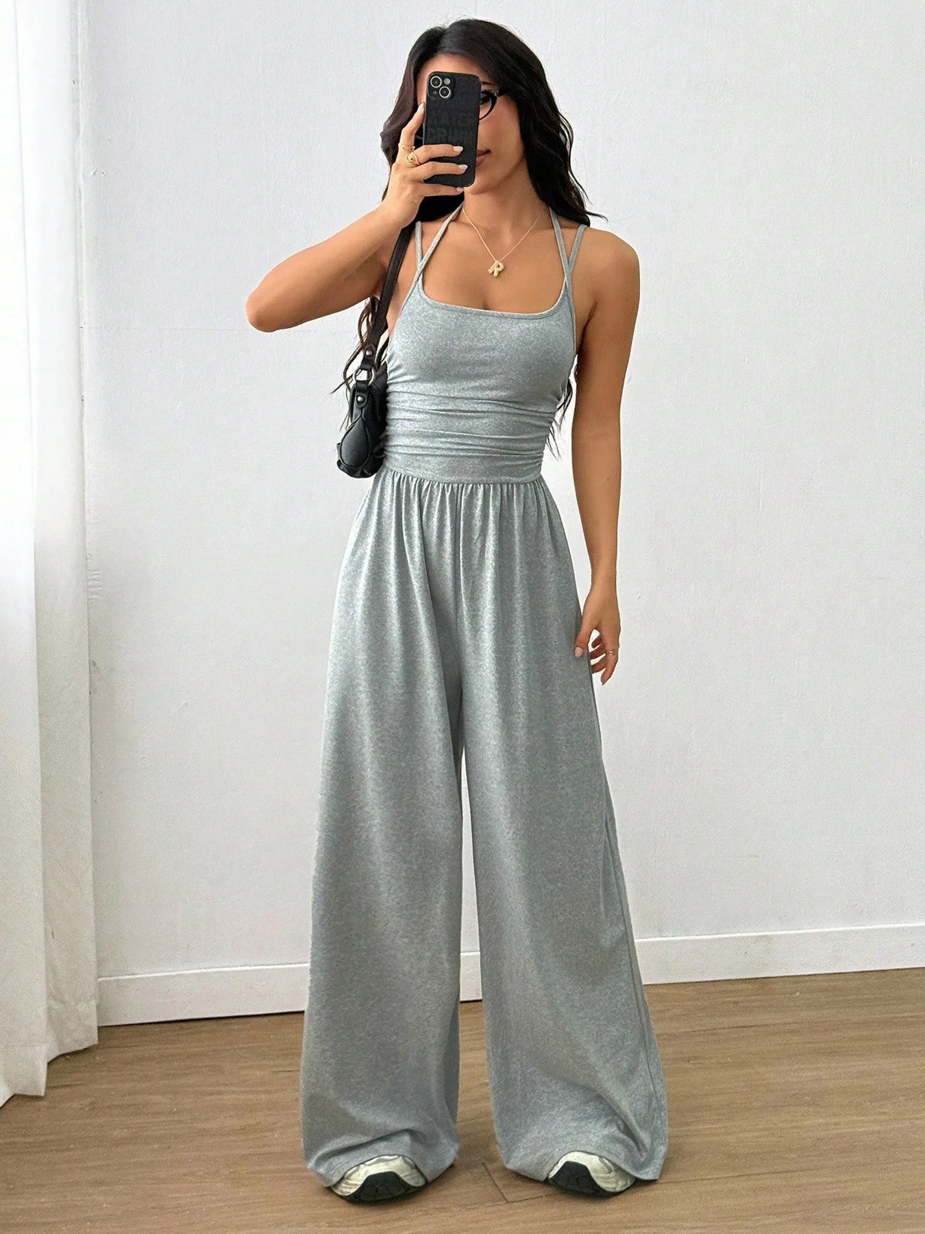 2026 Casual Jumpsuit Simple Style Jumpsuits For Woman Loose Wide Leg Trouser Women's Clothing Home Clothes Sleeveless Sling Silm