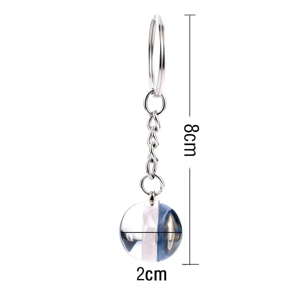 Africa National Flag Keychain  Nigeria South Africa Keyrings Crystal Ball Jewelry Fashion Double Side Glass Ball Men Women Gift