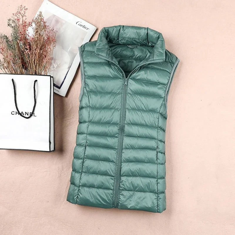 Ultralight Down Vest Women 2026 New Sleeveless Jacket Female White Duck Down Waistcoat Female Warm Puffer Jacket Outwear M-8XL