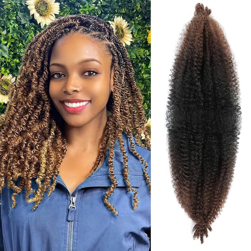 Pre-Separated Springy Afro Twist Hair 24 Inch 3 Tones Soft Locs Marley Twist Synthetic Braiding Hair Extension For Black Women