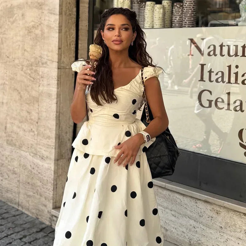 Vintage Polka Dot Backless Tank Tops Sexy Summer Street Chic Slim Deep V Neck Vest Casual Ruffles Sleeveless Tops Woman 2026