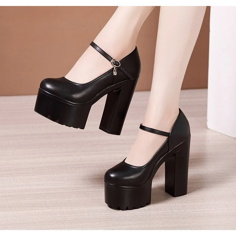 15cm Small Size 32-43 Fashion Red Silver White Wedding Shoes Women Pumps 2026 Fall Block High Heels Shoes Platform Model Partry