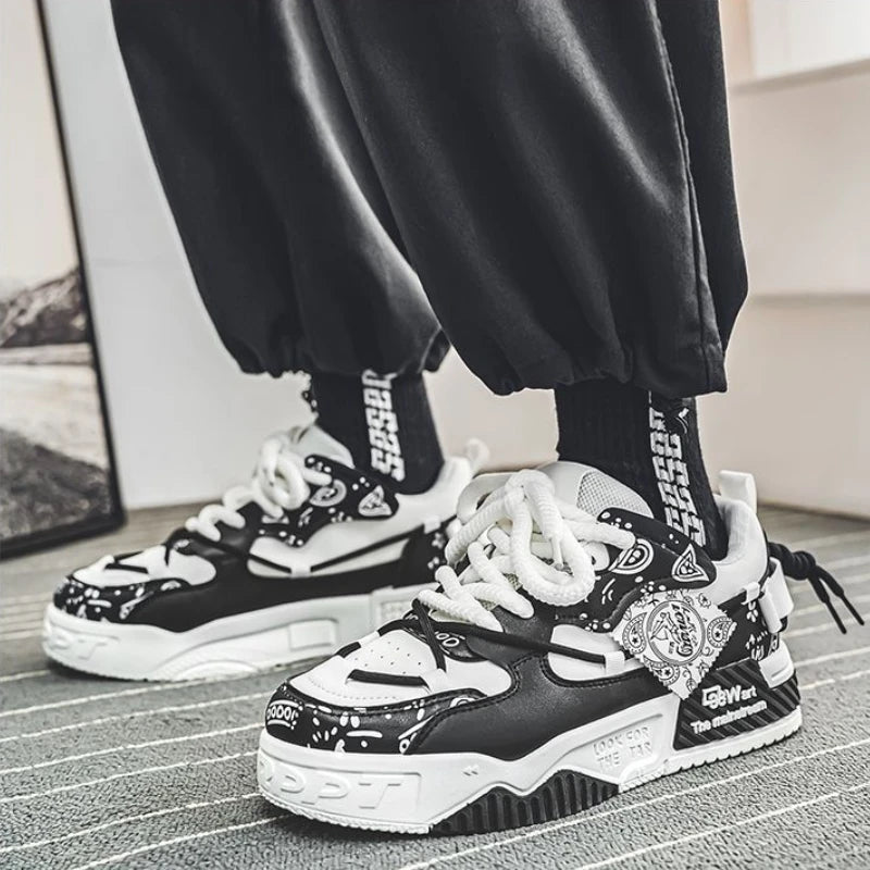 Men's Sneakers High Quality Outdoor Casual Shoes Lace-up Mens Vulcanized Shoes Breathable Wear-resistant Tennis Shoes Zapatillas