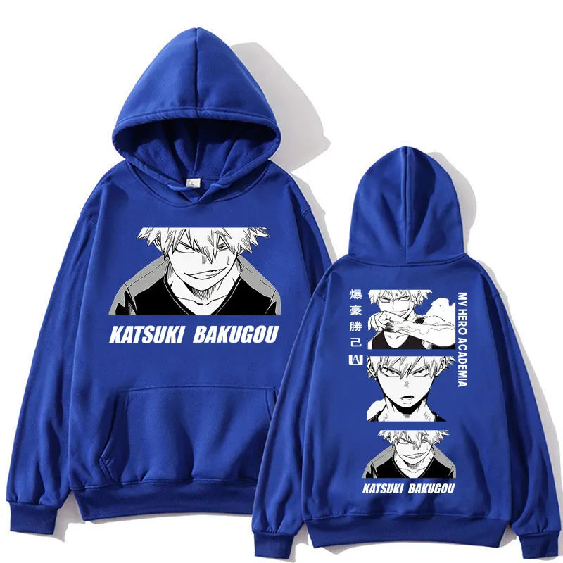 Japan Anime My Hero Academia Bakugo Katsuki Hoodie Men Women Fashion Harajuku Manga Sweatshirt Oversized Fleece Casual Tracksuit