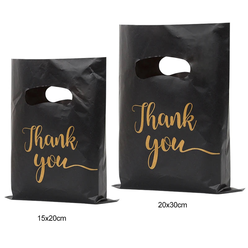 50/100pcs Thank You Gift Bags Wedding Candy Biscuit Packaging Plastic Bag Birthday Party Gift For Guests Small Business Supplies