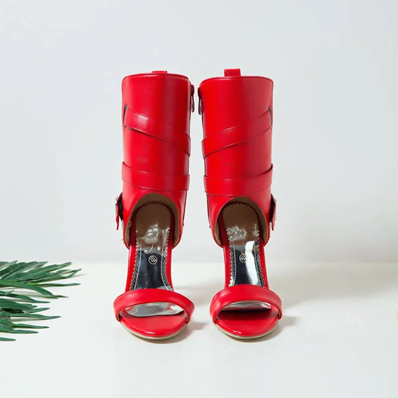 High Heels Sandals for Women Summer New 2025 High Top Women's Shoes Roman Ankle Boots Female Pumps Sandalias Mujer WSH5315