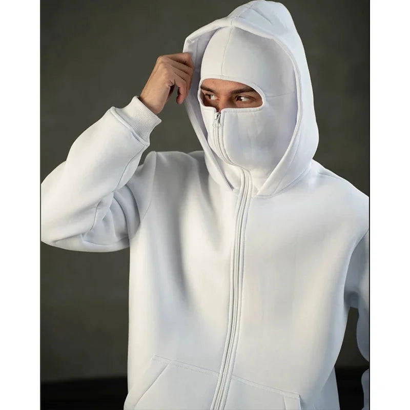 Plain Design Hooded Zip Up Sweatshirt for Men Women Autumn Winter Ins Style Couple Matching BAZAARHUBO