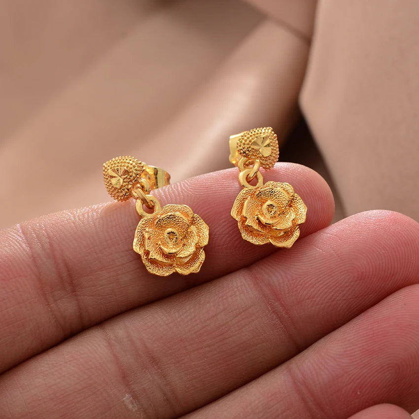 Ethiopian Gold Color Earrings For Woman African Fashion Wedding Bridal Party Wife Earrings Jewelry New