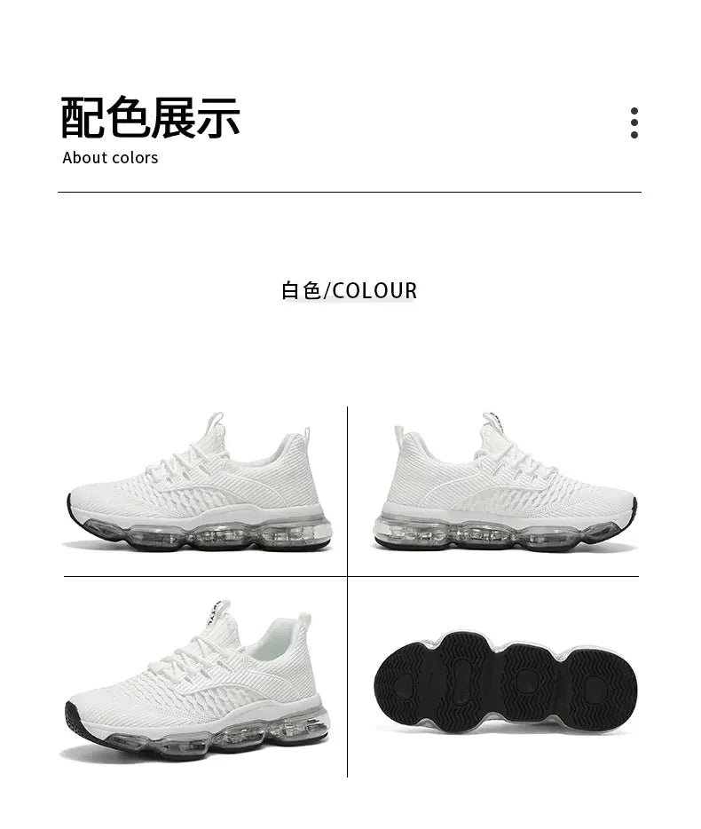 Men's Fashionable Versatile Outdoor Running Shoes Breathable Ultra-light Air Cushion Soft Bottom Sports Shoes Large Size