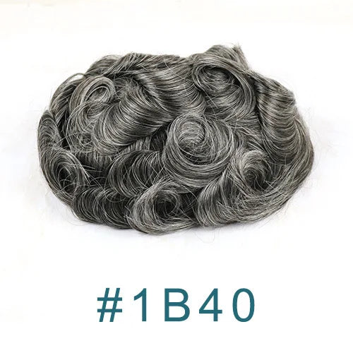 Durable Q6 Blonde Brown Bleached Knots Breathable Lace Grey Black 1B40 1B65 1B80 Men's Wig Human Hair Toupee Prosthesis For Men