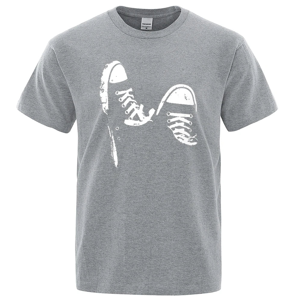 Hot Sale 100% Cotton Casual Short Sleeve Skate Shoes Men t Shirt Summer Breathable Clothes O-Neck Oversized Short Sleeves Unisex