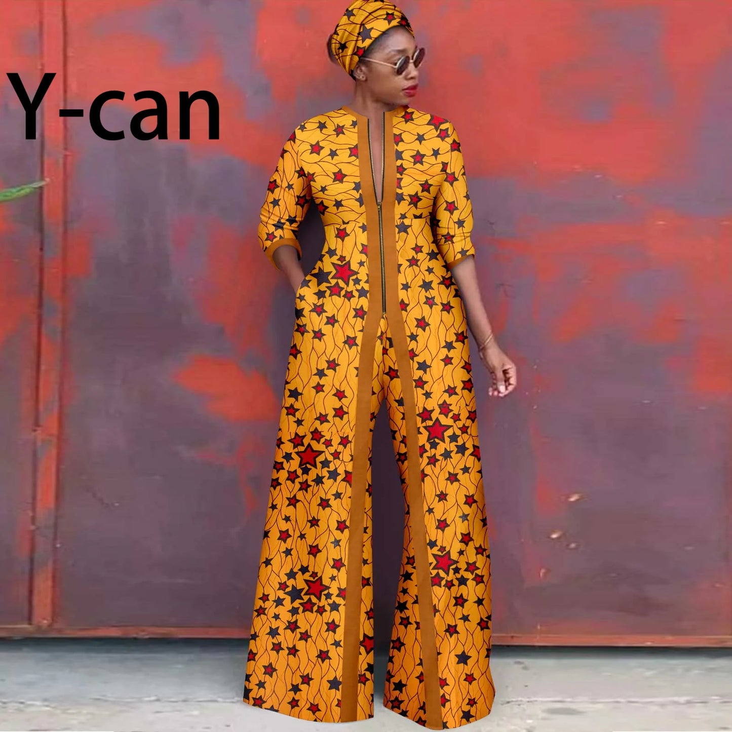 African Clothes for Women New Fashion Women Jacket Long Coat and Pants with Headscarf Ankara Print Elegant Party Dress 2426005