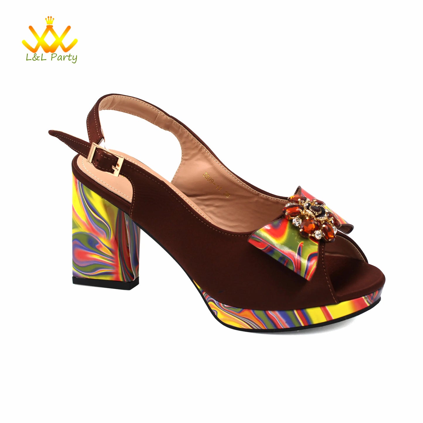Coffee Color INS Hot Sale New Arrivals 2024 Italian Design Shoes Matching Bag Set Super High Heels Pumps for Garden Party