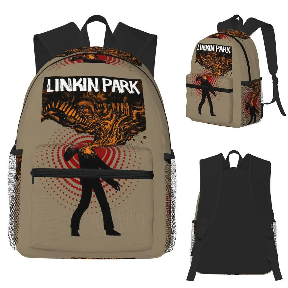 L-Linkin-S P-Park-S Band Student Backpack School Bag Hiking Travel Daypack for Boys Girls Fashion Bookbag Shoulder Bags
