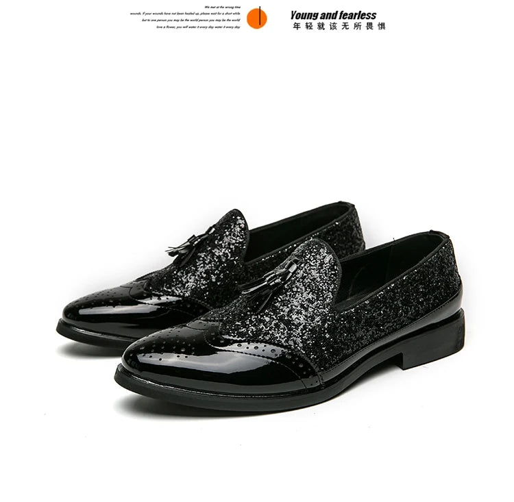 Business Dress Shoes Men's Oxfords Genuine Leather Pointy Toe Lace Up High Quality Office Wedding Formal Shoes For Men Black