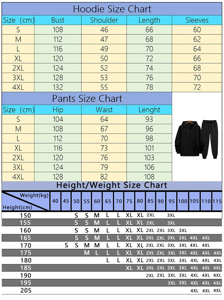 2026 New Arrival Men's Sportswear Hoodie + Pants Urban Casual Sport Jogging Suit Autumn Winter Male Fashion Sweatshirt Tracksuit BAZAARHUBO