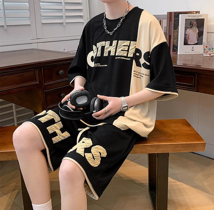 Top Shorts Sets Man Casual Sports Suits 2025 Trend Tracksuit Basic Summer Print T Shirt Original Brands Jogging Men's Clothing O