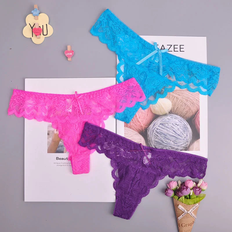 8color Gift full beautiful lace Women's Sexy lingerie Thongs G-string Underwear Panties Briefs Ladies T-back  1pcs/Lot 169