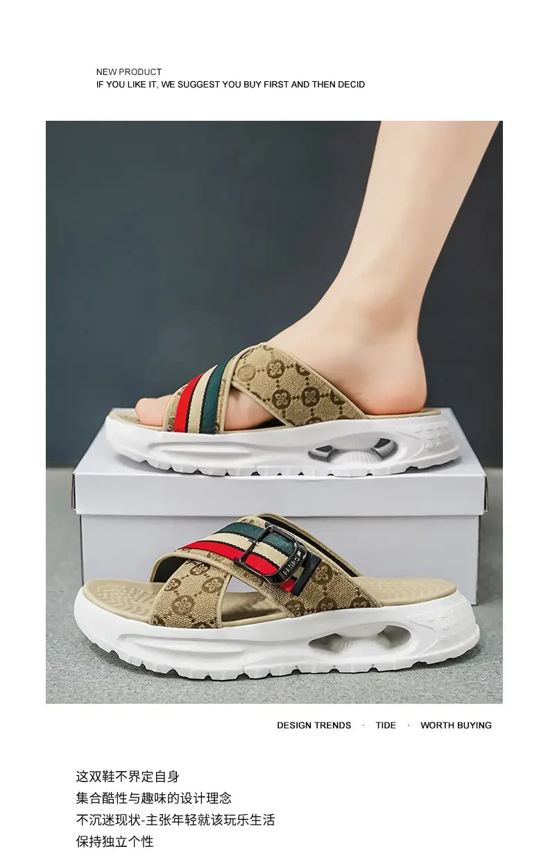 Lightweight Casual Sandals For Men Neat Minimalist Cut Breathable Summer Shoes Soft Sole Footwear For Walking And Commuting