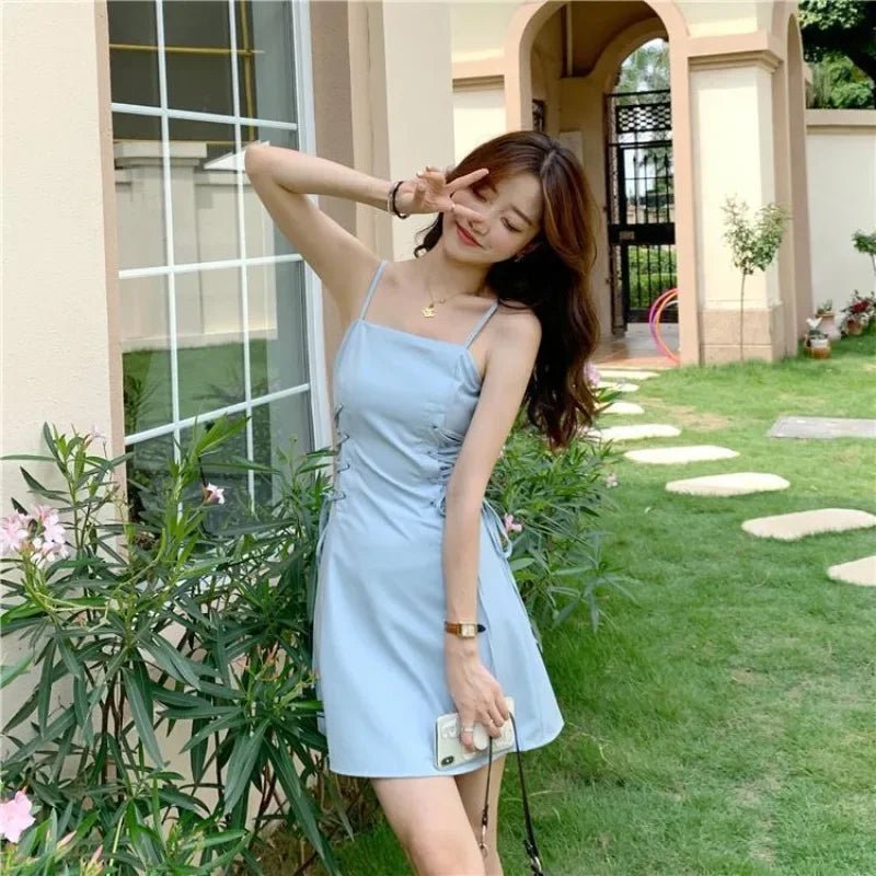 Dress 2 Pieces Sets for Women Lightly Cooked Kawaii Suits Short Sleeve Korea Top and Bottom Summer Clothes 2025 Y2k Woman Outfit